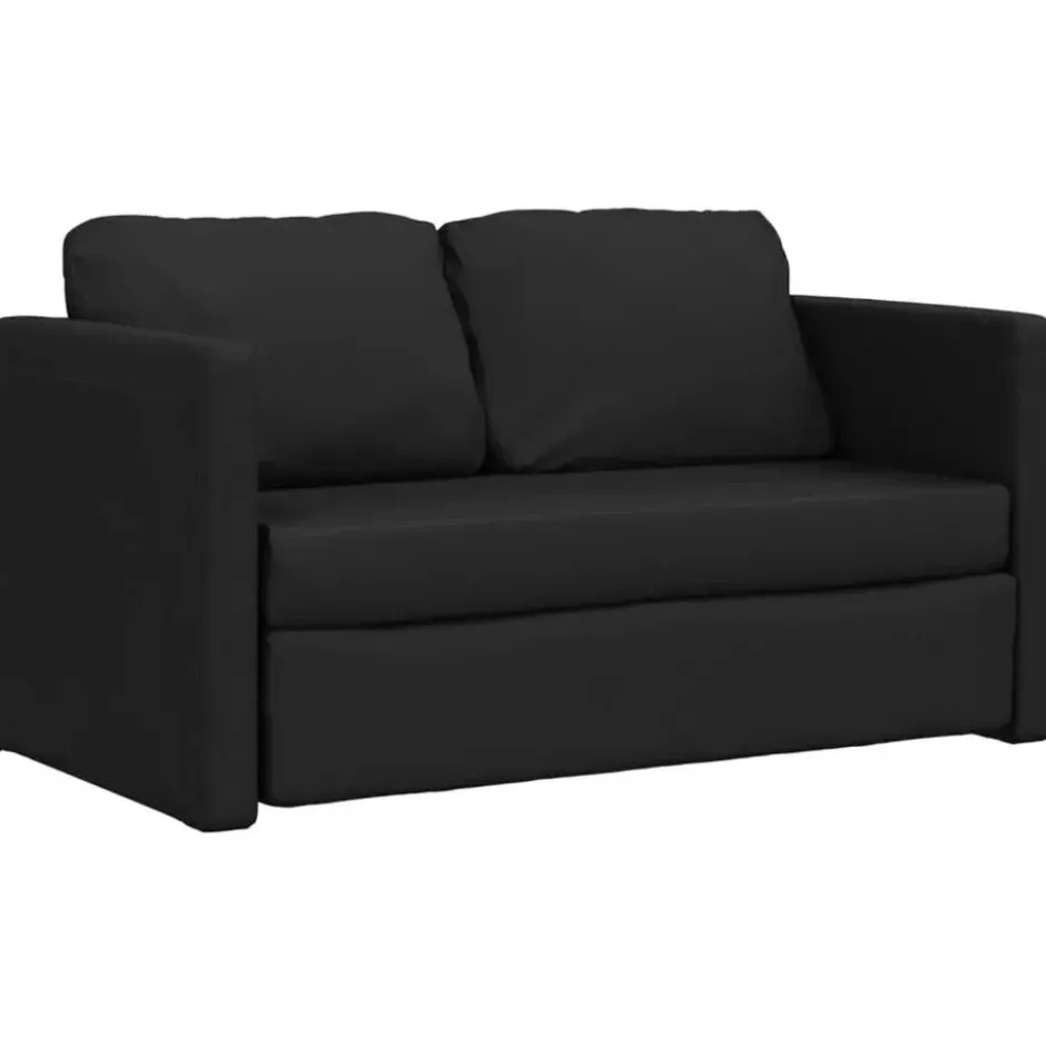 vidaXL Slaapbank 2-zits inklapbaar met kussens - Donkergroen stof - 112 cm