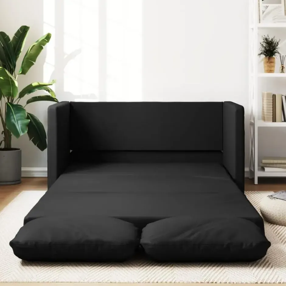 vidaXL Slaapbank 2-zits inklapbaar met kussens - Donkergroen stof - 112 cm