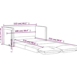 vidaXL Slaapbank 2-zits inklapbaar met kussens - Donkergroen stof - 112 cm
