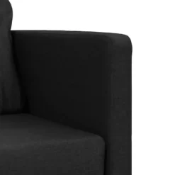 vidaXL Slaapbank 2-zits inklapbaar met kussens - Zwart stof - 112 cm