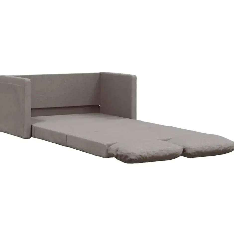 vidaXL Slaapbank 2-zits inklapbaar met kussens - Taupe stof - 112 cm
