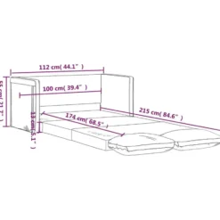 vidaXL Slaapbank 2-zits inklapbaar met kussens - Taupe stof - 112 cm