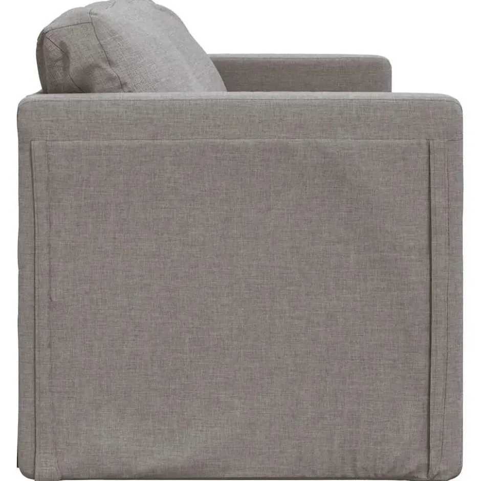 vidaXL Slaapbank 2-zits inklapbaar met kussens - Taupe stof - 112 cm