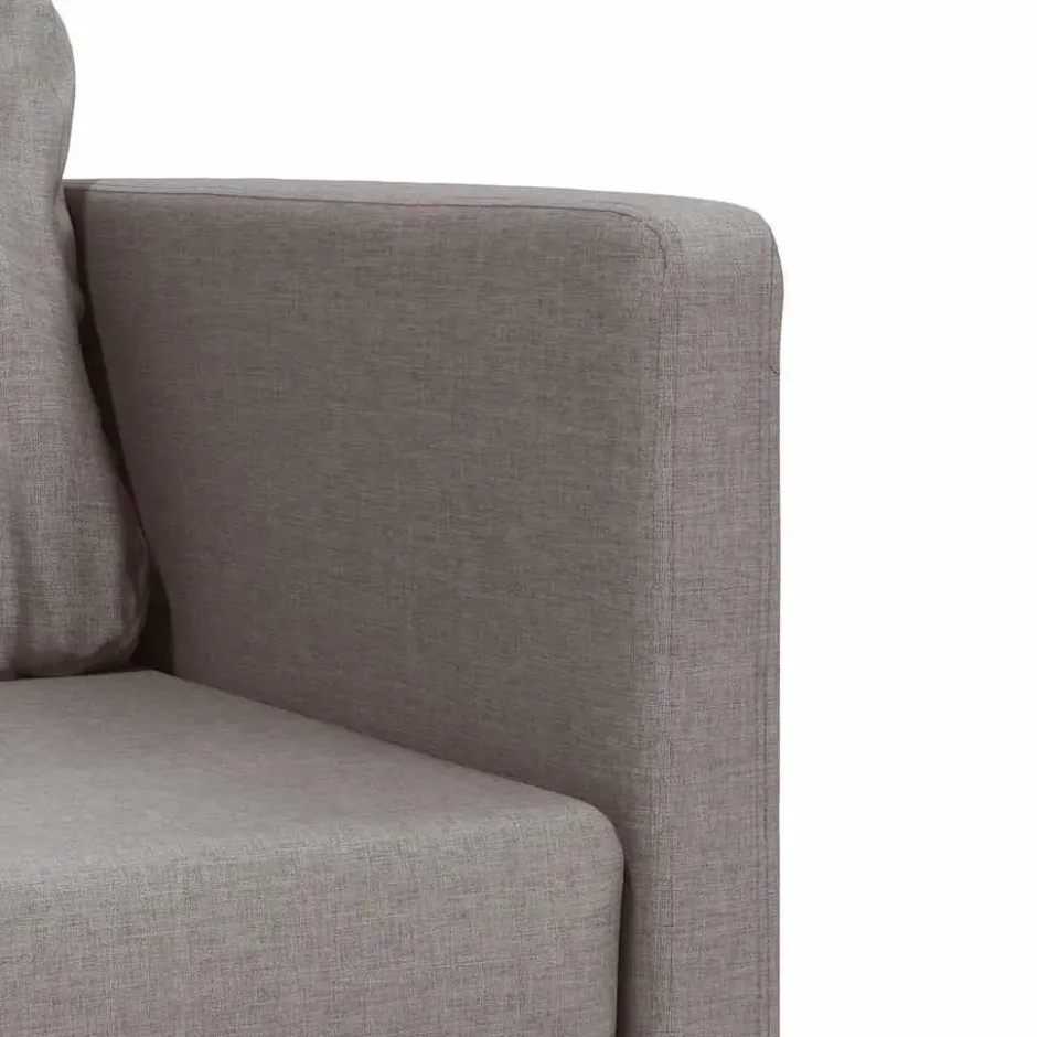 vidaXL Slaapbank 2-zits inklapbaar met kussens - Taupe stof - 112 cm
