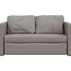 vidaXL Slaapbank 2-zits inklapbaar met kussens - Taupe stof - 112 cm