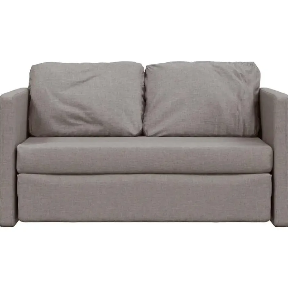 vidaXL Slaapbank 2-zits inklapbaar met kussens - Taupe stof - 112 cm