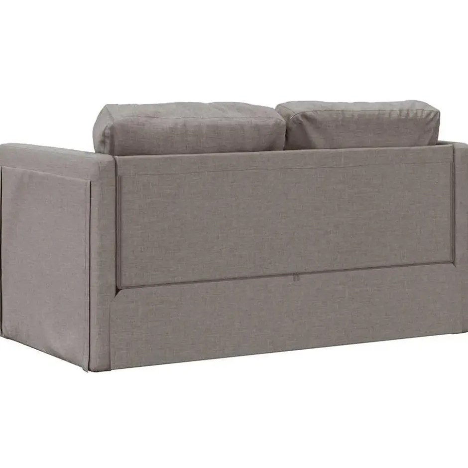 vidaXL Slaapbank 2-zits inklapbaar met kussens - Taupe stof - 112 cm