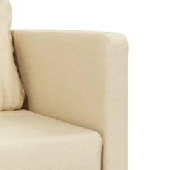 vidaXL Slaapbank 2-zits inklapbaar met kussens - Crème stof - 112 cm