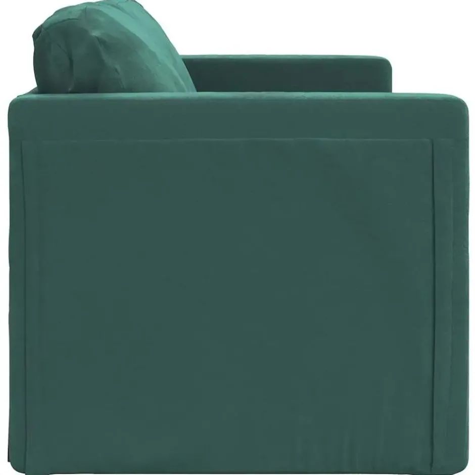 vidaXL Slaapbank 2-zits inklapbaar met kussens - Donkergroen fluweel - 122 cm
