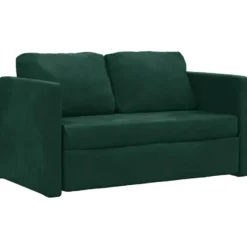 vidaXL Slaapbank 2-zits inklapbaar met kussens - Donkergroen fluweel - 122 cm