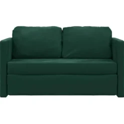 vidaXL Slaapbank 2-zits inklapbaar met kussens - Donkergroen fluweel - 122 cm
