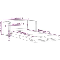 vidaXL Slaapbank 2-zits inklapbaar met kussens - Blauw stof - 112 cm
