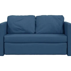 vidaXL Slaapbank 2-zits inklapbaar met kussens - Blauw stof - 112 cm