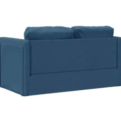 vidaXL Slaapbank 2-zits inklapbaar met kussens - Blauw stof - 112 cm