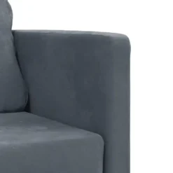 vidaXL Slaapbank 2-zits inklapbaar met kussens - Donkergrijs fluweel - 122 cm