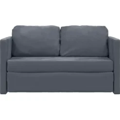 vidaXL Slaapbank 2-zits inklapbaar met kussens - Donkergrijs fluweel - 122 cm