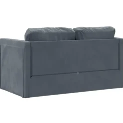 vidaXL Slaapbank 2-zits inklapbaar met kussens - Donkergrijs fluweel - 122 cm