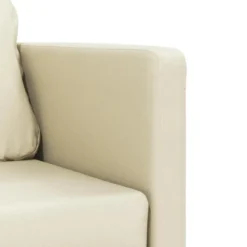 vidaXL Slaapbank 2-zits inklapbaar met kussens - Crème kunstleer - 112 cm