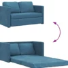 vidaXL Slaapbank 2-zits inklapbaar met kussens - Bluaw fluweel - 122 cm