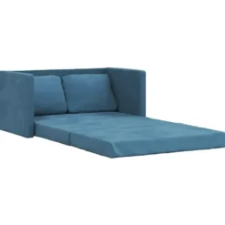 vidaXL Slaapbank 2-zits inklapbaar met kussens - Bluaw fluweel - 122 cm