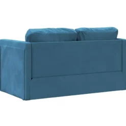 vidaXL Slaapbank 2-zits inklapbaar met kussens - Bluaw fluweel - 122 cm