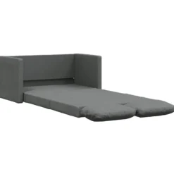 vidaXL Slaapbank 2-zits inklapbaar met kussens - Donkergrijs stof - 112 cm