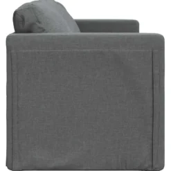 vidaXL Slaapbank 2-zits inklapbaar met kussens - Donkergrijs stof - 112 cm