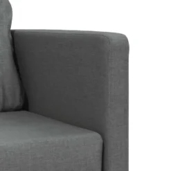 vidaXL Slaapbank 2-zits inklapbaar met kussens - Donkergrijs stof - 112 cm