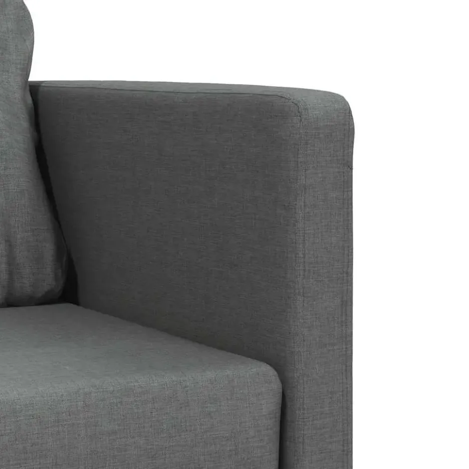 vidaXL Slaapbank 2-zits inklapbaar met kussens - Donkergrijs stof - 112 cm