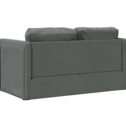 vidaXL Slaapbank 2-zits inklapbaar met kussens - Donkergrijs stof - 112 cm