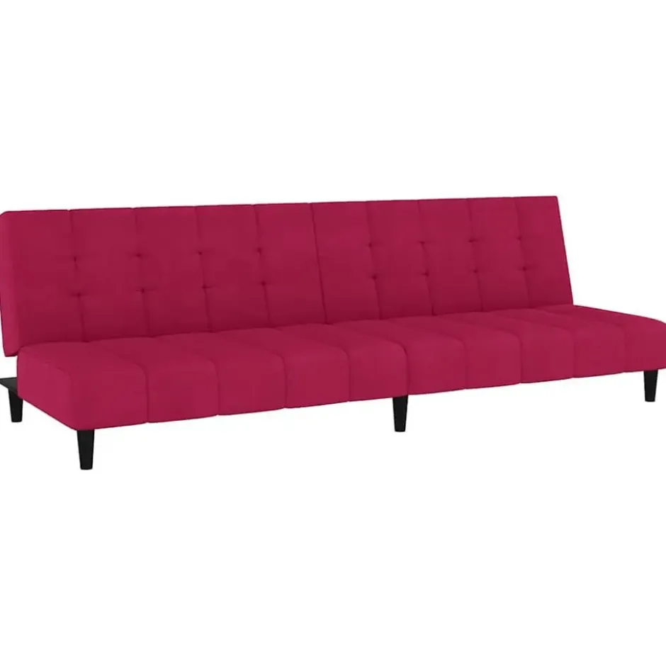 vidaXL Slaapbank 2-zits Klik-klak mechanisme - Wijnrood fluweel - 200 cm