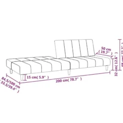 vidaXL Slaapbank 2-zits Klik-klak mechanisme - Crème fluweel - 200 cm