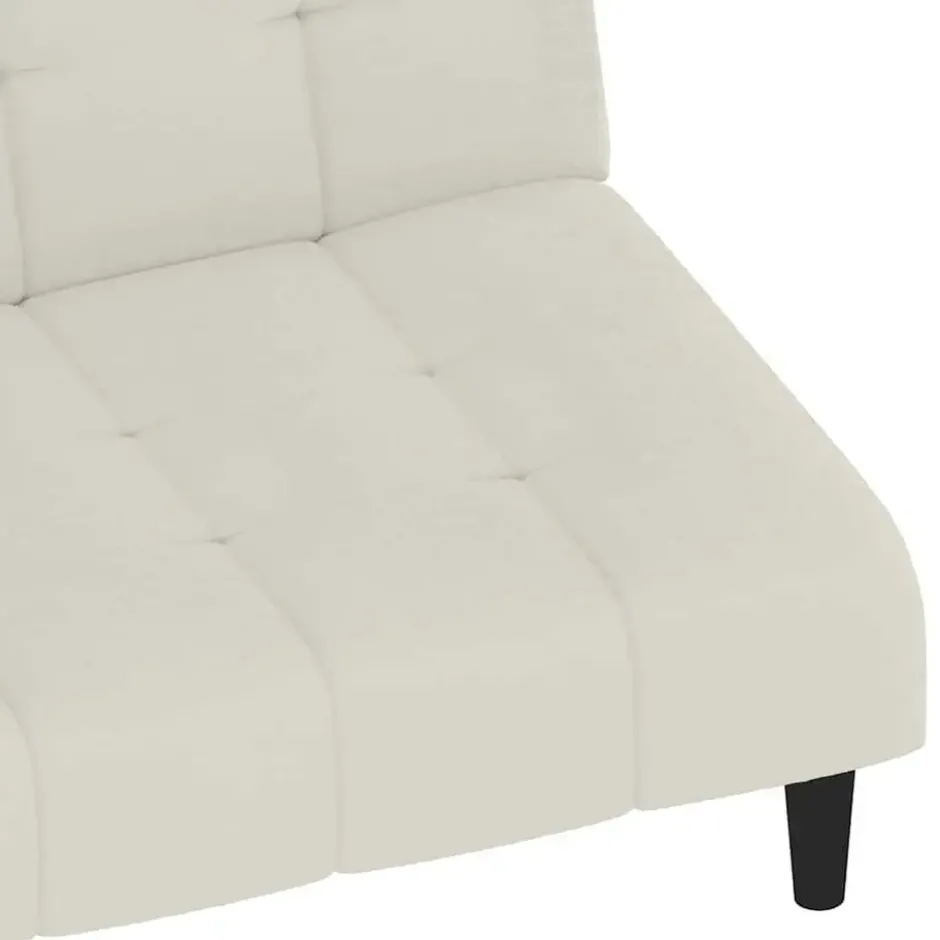 vidaXL Slaapbank 2-zits Klik-klak mechanisme - Crème fluweel - 200 cm