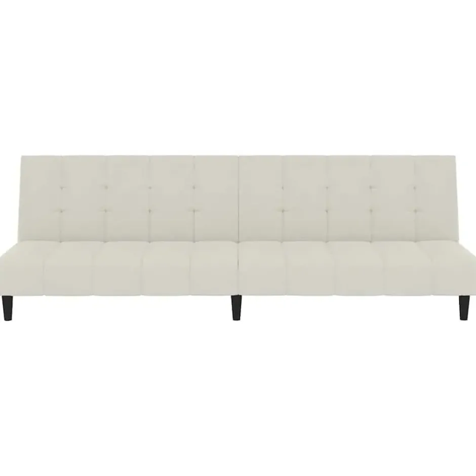 vidaXL Slaapbank 2-zits Klik-klak mechanisme - Crème fluweel - 200 cm