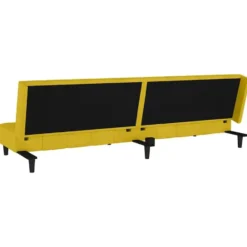 vidaXL Slaapbank 2-zits Klik-klak mechanisme - Geel fluweel - 200 cm