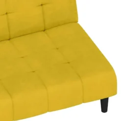 vidaXL Slaapbank 2-zits Klik-klak mechanisme - Geel fluweel - 200 cm