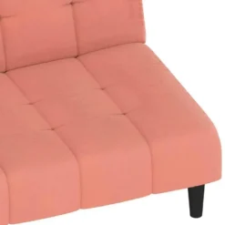 vidaXL Slaapbank 2-zits Klik-klak mechanisme - Roze fluweel - 200 cm