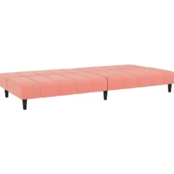vidaXL Slaapbank 2-zits Klik-klak mechanisme - Roze fluweel - 200 cm