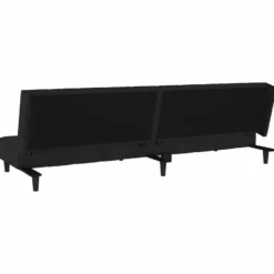 vidaXL Slaapbank 2-zits Klik-klak mechanisme - Zwart fluweel - 200 cm