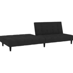 vidaXL Slaapbank 2-zits Klik-klak mechanisme - Zwart fluweel - 200 cm
