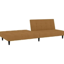 vidaXL Slaapbank 2-zits Klik-klak mechanisme - Bruin fluweel - 200 cm