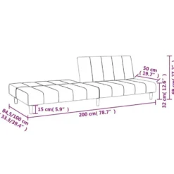 vidaXL Slaapbank 2-zits Klik-klak mechanisme - Bruin fluweel - 200 cm