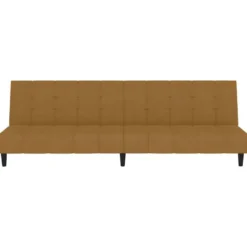 vidaXL Slaapbank 2-zits Klik-klak mechanisme - Bruin fluweel - 200 cm