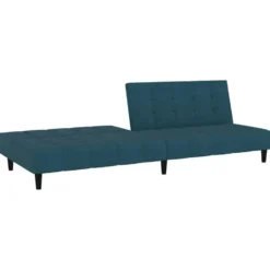 vidaXL Slaapbank 2-zits Klik-klak mechanisme - Blauw fluweel - 200 cm