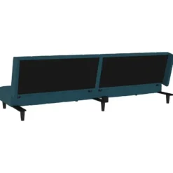 vidaXL Slaapbank 2-zits Klik-klak mechanisme - Blauw fluweel - 200 cm