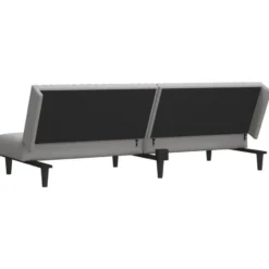 vidaXL Slaapbank 2-zits met verstelbare helling - Lichtgrijs fluweel - 200 cm