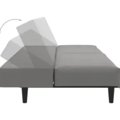 vidaXL Slaapbank 2-zits met verstelbare helling - Lichtgrijs fluweel - 200 cm