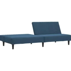 vidaXL Slaapbank 2-zits met verstelbare helling - Blauw fluweel - 200 cm