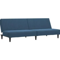 vidaXL Slaapbank 2-zits met verstelbare helling - Blauw fluweel - 200 cm