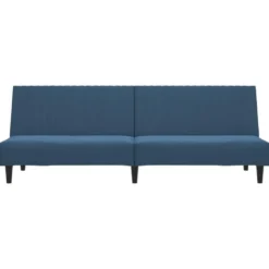 vidaXL Slaapbank 2-zits met verstelbare helling - Blauw fluweel - 200 cm